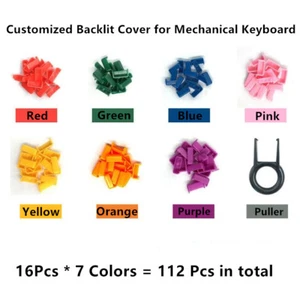 LED Cover Assorted Color 112x for 104 Mechanical Keyboard - 9.9mm Limited Use c - Afbeelding 1 van 3