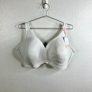 Cacique leggermente foderato senza filo cotone collezione 44DD/DDD bianco copertura completa - Foto 1 di 21
