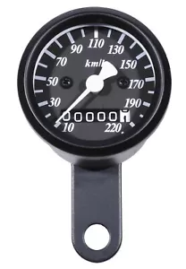 Mini Tacho Km/h 48mm Schwarz für Harley Davidson Suzuki Kawasaki Honda Universal - Bild 1 von 3