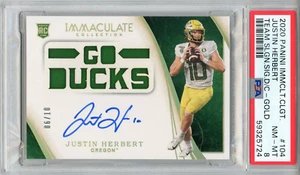 Justin Herbert Autographed 2020 Panini Immaculate Collegiate Team Slogan Emerald - Picture 1 of 2