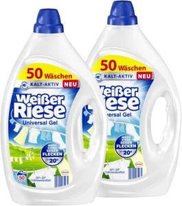Weißer Riese Universal Gel, Vollwaschmittel für weiße Wäsche recycelbar 2x 50 WL - Bild 1 von 7