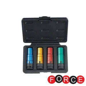 Force 4045 Dual Torque Thin Wall Deep Impact Wheel Nut Socket 17- 22mm 4pc Set - Picture 1 of 2