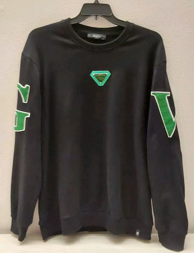 George V Paris Mens Black Sweatshirt Couture Logo 5XL