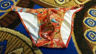 Aussiebum Herren Badetanga L/6 Rot Teint Blau Grün Weiß Gelb Schwarz - Bild 1 von 2