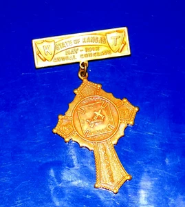 Knights Templar 1912 Kansas no.21 Annual Conclave Pin & Cross - Whitehead & Hoag - Picture 1 of 5