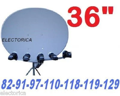 36" ELLIPTICAL SUPER SATELLITE DISH 82-91-97-110-118-119-129 HD 1000 FTA LNB  - Image 1 of 4