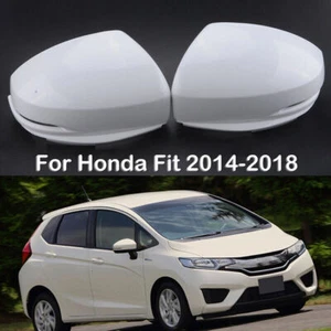 2PCS Rear Mirror Cover Cap Housing For Honda FIT JAZZ 14-2018 Driver Passenger · - Picture 1 of 8