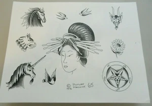 Máquina de fotos de colección 1976 Spaulding Rogers hoja flash de tatuaje 65 pentagrama caballo - Imagen 1 de 1