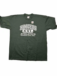 Vintage Hooters Athletics T-Shirt Kansas City XXL 90s Green NEW NOS - Picture 1 of 7