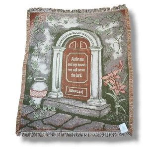 Tapestry Blanket Joshua 24 : 15 As For Me & My House We Will Serve the LORD New - Picture 1 of 10