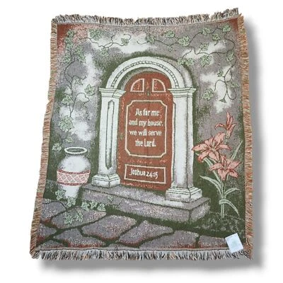 Tapestry Blanket Joshua 24 : 15 As For Me & My House We Will Serve the LORD New - Image 1 of 4