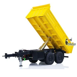 Metal 2 Axles LESU 1/14 RC Hydraulic Full Trailer A0051 Dumper Trailers Lights - Picture 1 of 12