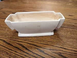 Vintage McCoy USA 341 Pottery Garden Club Line Planter Dish wt Handles Cream 50s - Picture 1 of 11