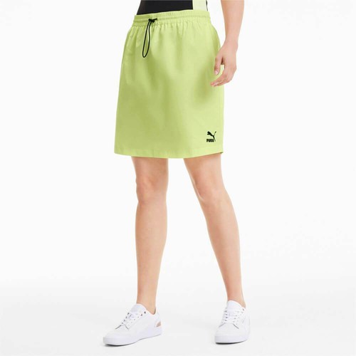 Gonna donna Puma Sunmi Classics tessuto Sunny Lime nuova con etichetta taglia small spedizione gratuita!