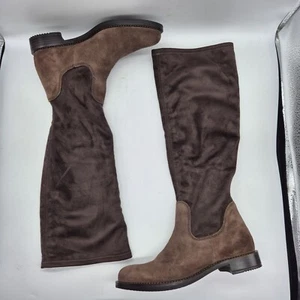 ECCO Women's Sartorelle Suede Leather  Stretch Tall Boot Size 38 Brown (706 - Picture 1 of 9
