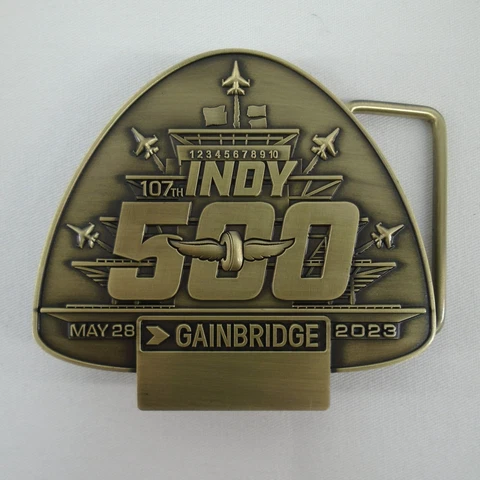 2023 Indianapolis 500 Pit Badge Belt Buckle #71 IMS Pagoda Thunderbirds Flyover Cover