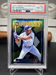 PSA 8 Bo Jackson 2022 Finest Flashbacks Black Refractor Short Print #17/25 #207
