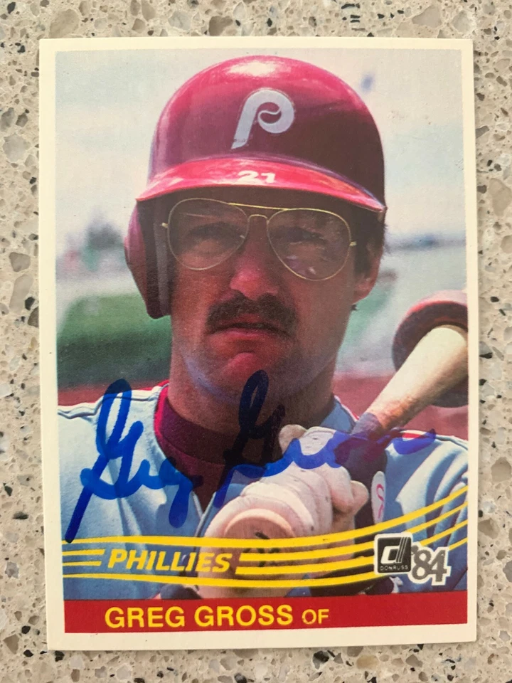 GREG GROSS PHILADELPHIA PHILLIES 1984 DONRUSS AUTOGRAPHED SIGNED CARD #285 - Image 1 of 1