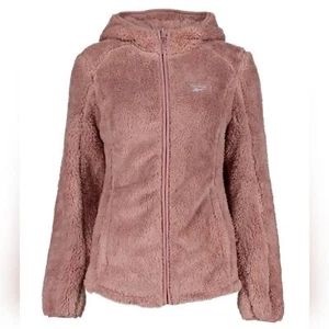 REEBOK ZIP-UP JACKET DUSTY ROSE FUZZY SHERPA SIZE XL - Picture 1 of 2