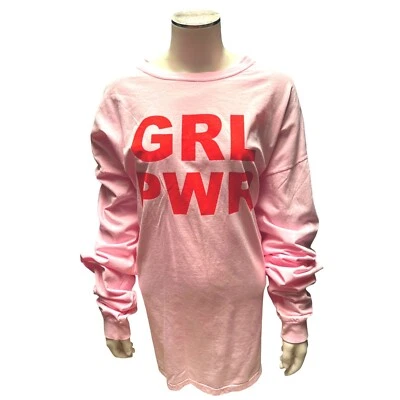 GRL PWR Pink Long Sleeve Pajama Shirt 2XL Comfort Colors All Cotton - Image 1 of 4