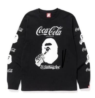 Футболка с длинным рукавом A Bathing Ape Coca Cola - черная - размер средний - подлинная - Изображение 1 из 2