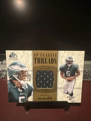 Donovan McNabb Eagles 2002 SP Legendary Cuts Classic Threads GOLD GU Jersey #/75 - Image 1 of 2
