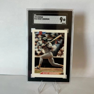 1992 BOWMAN #166 RICKEY HENDERSON SGC 9 - Image 1 of 2