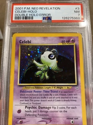 Pokémon Celebi Double Holo Neo Revelation 3/64 PSA 7 Swirl - Image 1 of 2