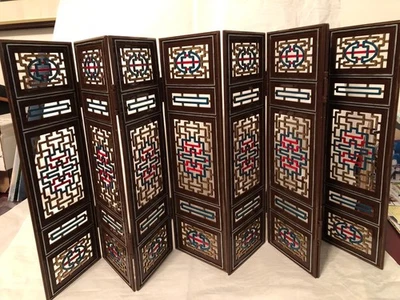  2 Pares Miniaturas Casa de Muñecas Muebles Pantalla Decoración Divisor de Habitación Foto 1 de 4