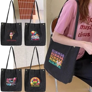 Bolso de Mano de Pana Bolso de Mano Mensajero Bolso de Hombro Viaje Escuela Bolsas de Lona Reino Unido - Imagen 1 de 23