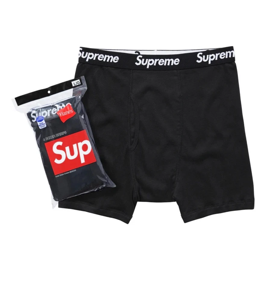 Calzoncillos boxer Supreme/Hanes (paquete de 4)-negro-talla grande envío rápido gratuito 🚚 Foto 1 de 2