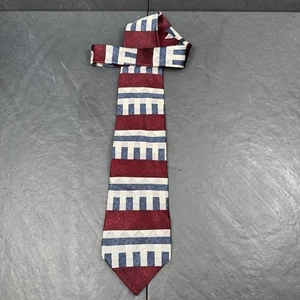Stafford Executive Blue Red Geometric Mens Tie 100% Silk 57 x 4 Necktie - Picture 1 of 12