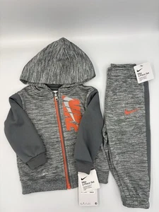 Nike Boys 2PC Track Suit DK Grey Heather 12M - Picture 1 of 3