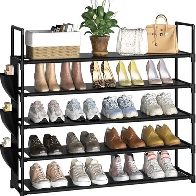 Black Shoe Rack 5 Tier - Image 1 of 4