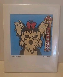 Marc Tetro Chicago Yorkie auf blau 8 x 10 ungerahmt in OVP - Bild 1 von 5