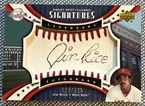 Jim RICE🔥2007 UD Sweet Spot Signatures cuero crudo AUTO #SPS-RI 124/125 HOF Medias Rojas - Imagen 1 de 2