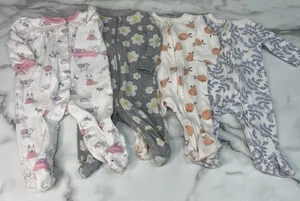 Infant Sleepers Set of 4 Isaac Mizrahi, Child of Mine by Carters, Dip Sz 3/6 Mo - Picture 1 of 13