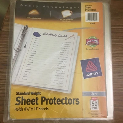 Avery Clear Sheet Protectors (50 Pack) 8.5 x 11 Standard Weight Top Load 74305 - Image 1 of 3