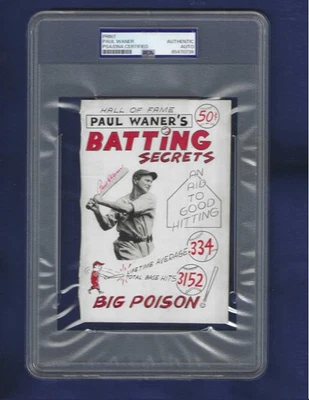 Paul Waner Pittsburgh Pirates Baseball Autographed Vintage 4x6 Pamphlet PSA SLAB - Image 1 of 3