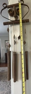 Carillón de viento de búho de madera moderno vintage retro de mediados de siglo hecho a mano - Imagen 1 de 10