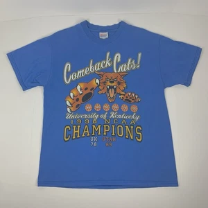 Vintage Kentucky Wildcats T-Shirt 1998 NCAA Basketball Comeback Cats Tee Large - Picture 1 of 9