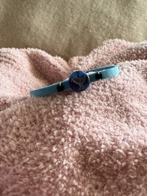 Czech Glass Matte Sapphire Bird Bracelet Boho Handmade Faux Suede - Image 1 of 4