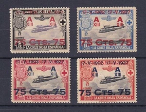 ESPAÑA 1927 III Cruz Roja Aéreo Ed. 388/391 Sin fijasellos MNH Cat. 275 € - Imagen 1 de 2