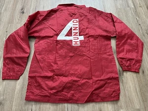 Men’s 4Hunnid 400 YG Logo Red Windbreaker Button Down Coach Jacket Size M - Picture 1 of 7