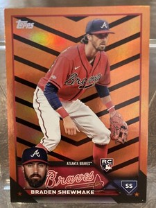 2023 Topps Update Braden Shewmake Orange & Black Foil Rookie RC #US206 Braves