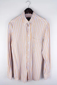 GANT Liberty Bell Poplin Men Casual Shirt Orange Striped Cotton size M - Picture 1 of 10