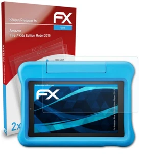 atFoliX 2x Screen Protector for Amazon Fire 7 Kids Edition Model 2019 clear - Afbeelding 1 van 8