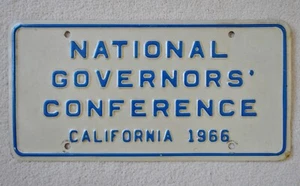1966 California National Governors' Conference License Plate ++ CA - Picture 1 of 2