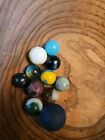 Unique Collectible Vintage Set of Glass Machine Made Marbles Very Old