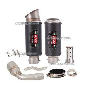 Silenciador de carbono 51 mm tubo de escape enlace medio para Benelli TNT125 TNT135 2017-2023 - Imagen 1 de 12